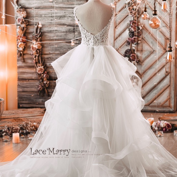 Custom Made Lace top- Light Ivory to off white in color - Picture 5 of 7